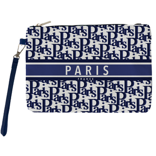 POCH011 - POCHETTE PARIS TYPO BLEU #0333