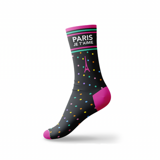 CHAUSS056 - CHAUSSETTES PETIT POIS FUSHIA PARIS #8071