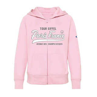 SWT028 - SWEAT ZIP PARIS SIGNATURE PINK # 7296