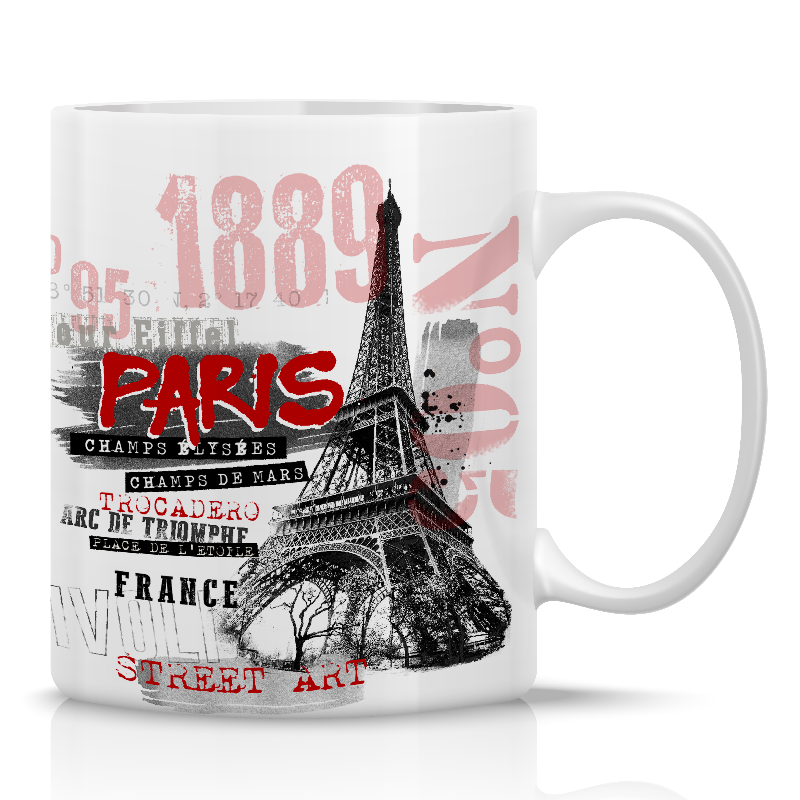MUG122 - MUG STANDARD PARIS STREET ART ROSE #9894
