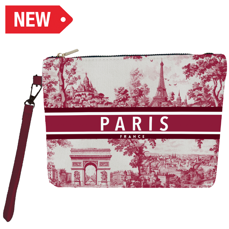 POCH004 - POCHETTE PARIS TOILE DE JOUY BORDEAUX #9566