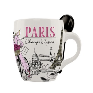 MUG084 - MINI MUG SPOON PARIS FASHION A #7494