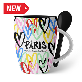 MUG090 - MINI MUG SPOON PARIS COEURS #8835