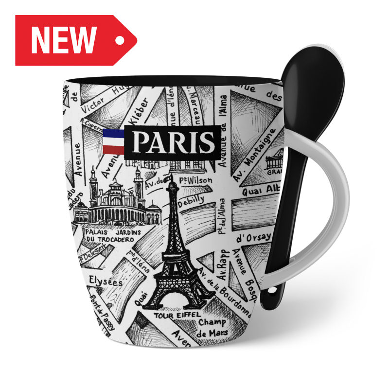 MUG088 - MINI MUG SPOON PARIS GRAVURE #8521