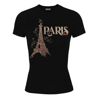 TSH003 - T SHIRT BLACK STRASS GATSBY #7371