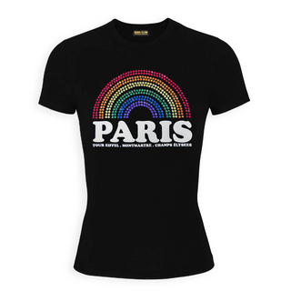 TSH013 - T SHIRT BLACK RAINBOW #7326