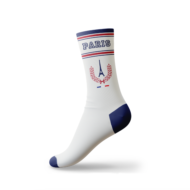 CHAUSS028 - CHAUSSETTES SPORT ECRU BLEU PARIS #7791
