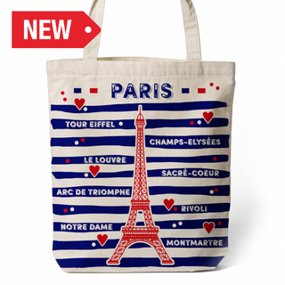 TOT019 - PARIS TOTE BAG MARINIERE TE ROUGE VSN #8347