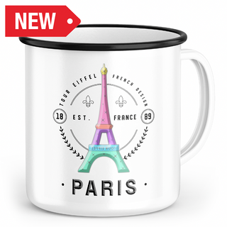 MUG095 - MUG PLAQUE TOUR EIFFEL RAINBOW BLANC #8910