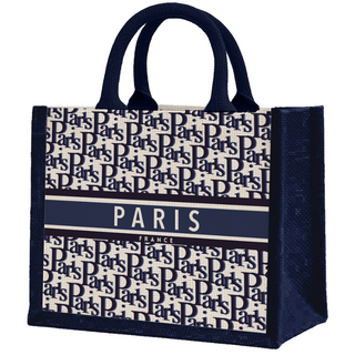 SAC052 - SAC CABAS MM PARIS TYPO BLEU #9306