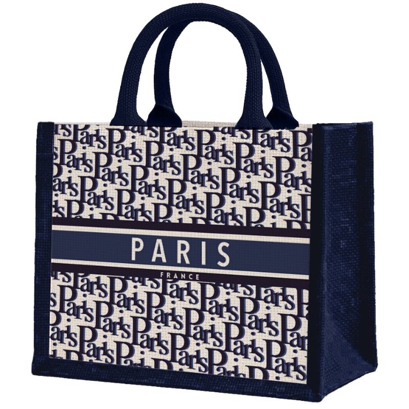 SAC052 - SAC CABAS MM PARIS TYPO BLEU #9306