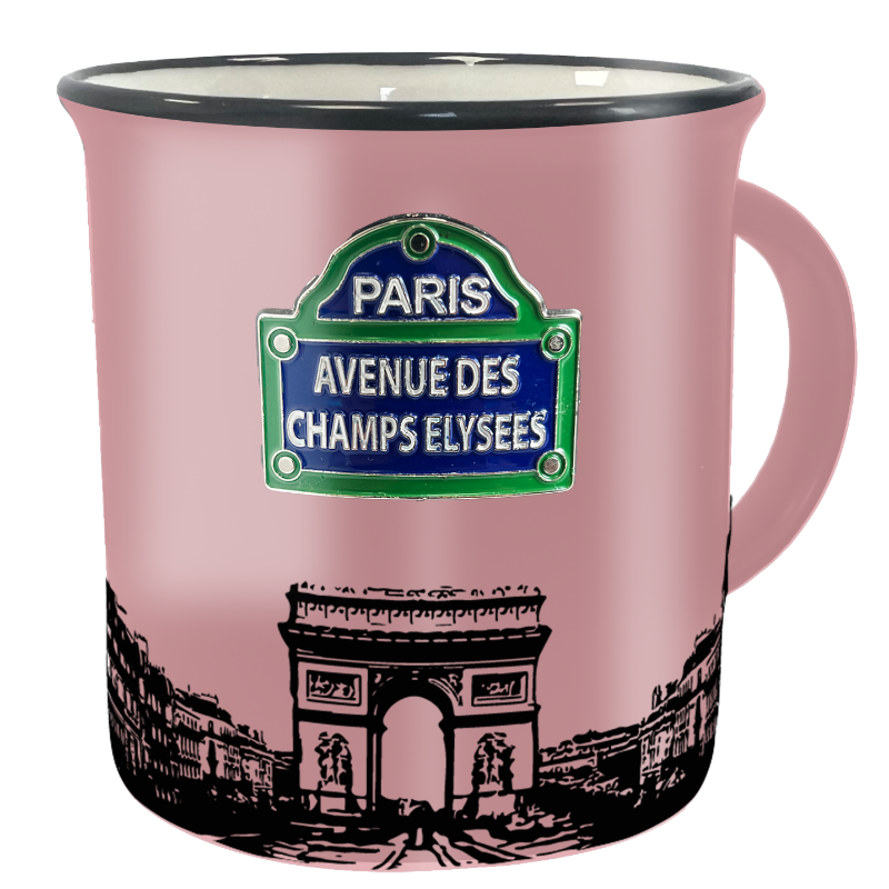  MUG101 - MUG PLAQUE METAL CHAMPS ELYSEES ROSE #9085