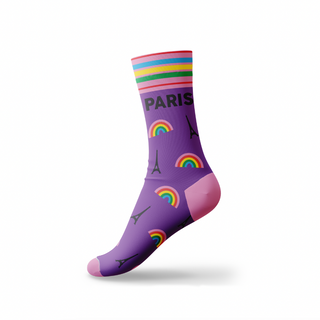 CHAUSS044 - CHAUSSETTES RAINBOW VIOLET PARIS #7951 