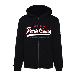 SWT025 - SWEAT ZIP PARIS SIGNATURE BLACK # 7296