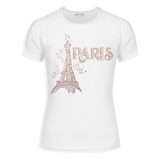 TSH010 - T SHIRT ECRU STRASS GATSBY # 7364