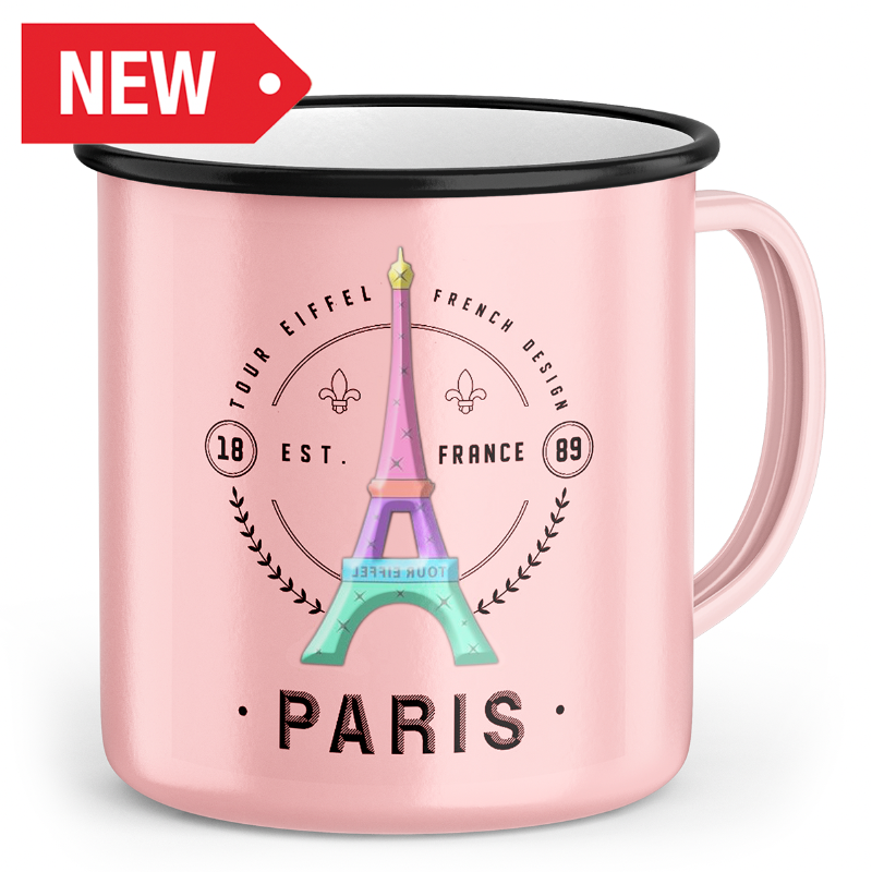 MUG097 - MUG PLAQUE TOUR EIFFEL RAINBOW ROSE #8910