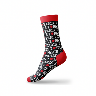 CHAUSS018 - CHAUSSETTES I LOVE PARIS NOIR PARIS #7692 