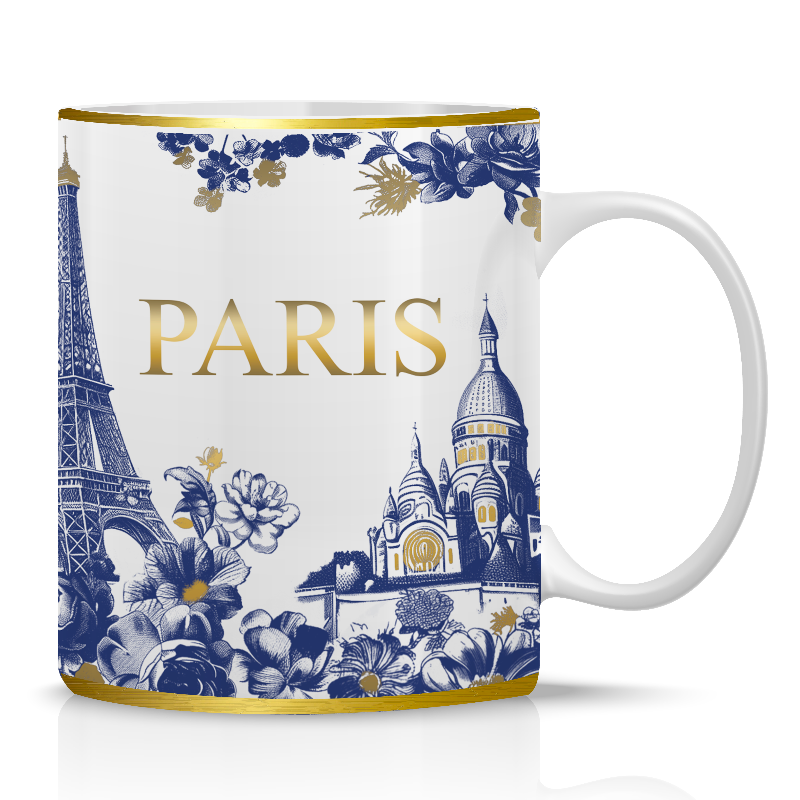 MUG123 - MUG STANDARD PARIS FLEURS CHIC #9924