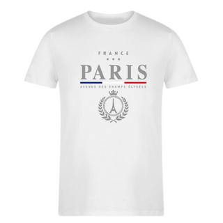 TSH019 - T SHIRT WHITE PARIS CROWN BRODE