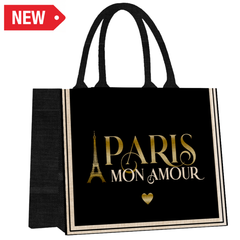 SAC043 - SAC CABAS PARIS MON AMOUR NOIR #9382