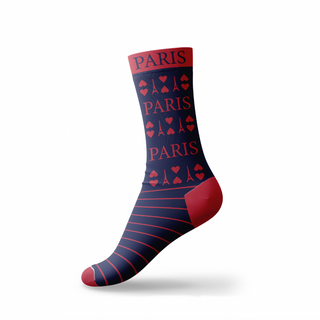 CHAUSS013 - CHAUSSETTES DOUBLE CŒUR MARINE PARIS #7647 