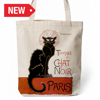 TOT022 - PARIS TOTE BAG CHAT NOIR ECRU VSN #8385