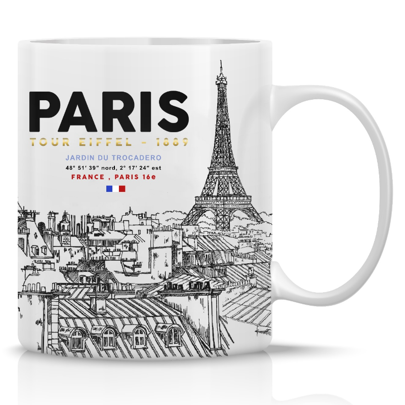 MUG114 - MUG STANDARD PARIS TE BLANC #9863