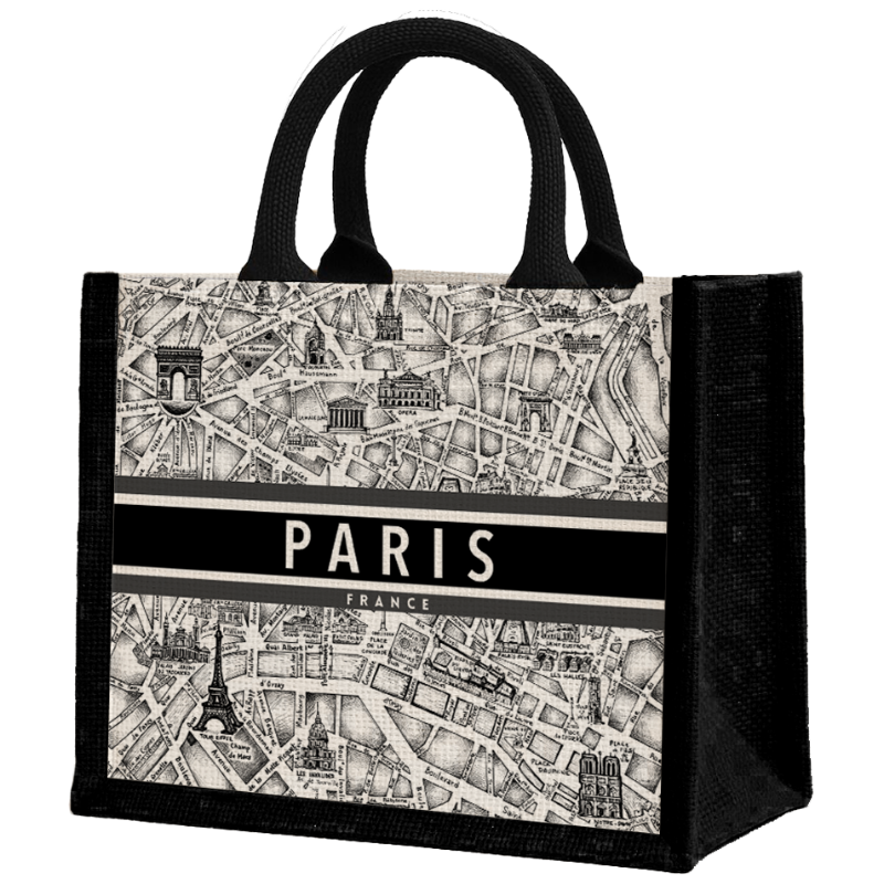 SAC050 - SAC CABAS MM PARIS CARTE NOIR #9283