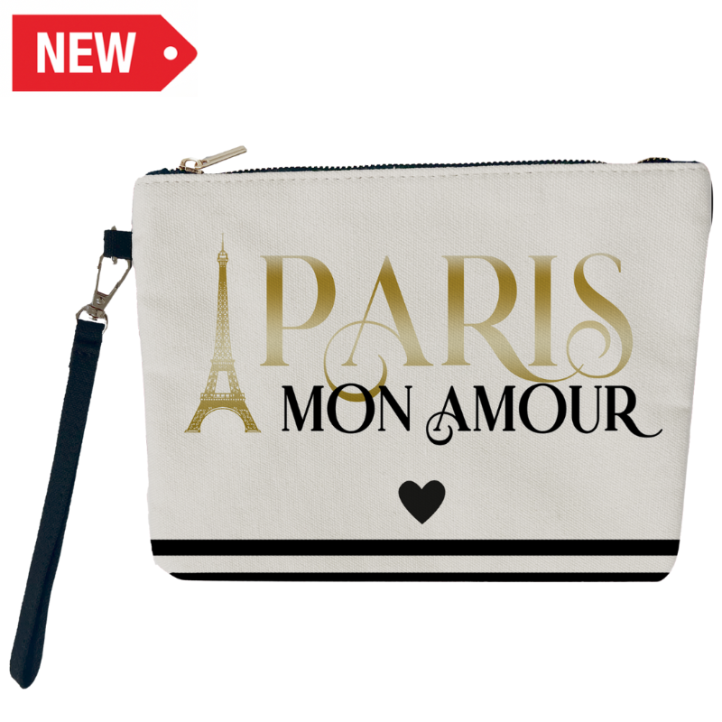 POCH005 - POCHETTE PARIS MON AMOUR ECRU #9573