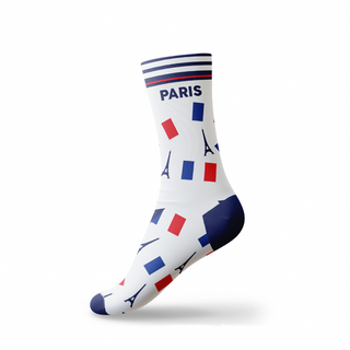 CHAUSS015 - CHAUSSETTES DRAPEAU TE BLANC PARIS #7661 