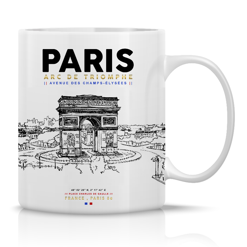 MUG124 - MUG STANDARD PARIS ARC BLANC #9948