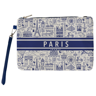 POCH008 - POCHETTE PARIS ALL OVER NAIF BLEU #0302