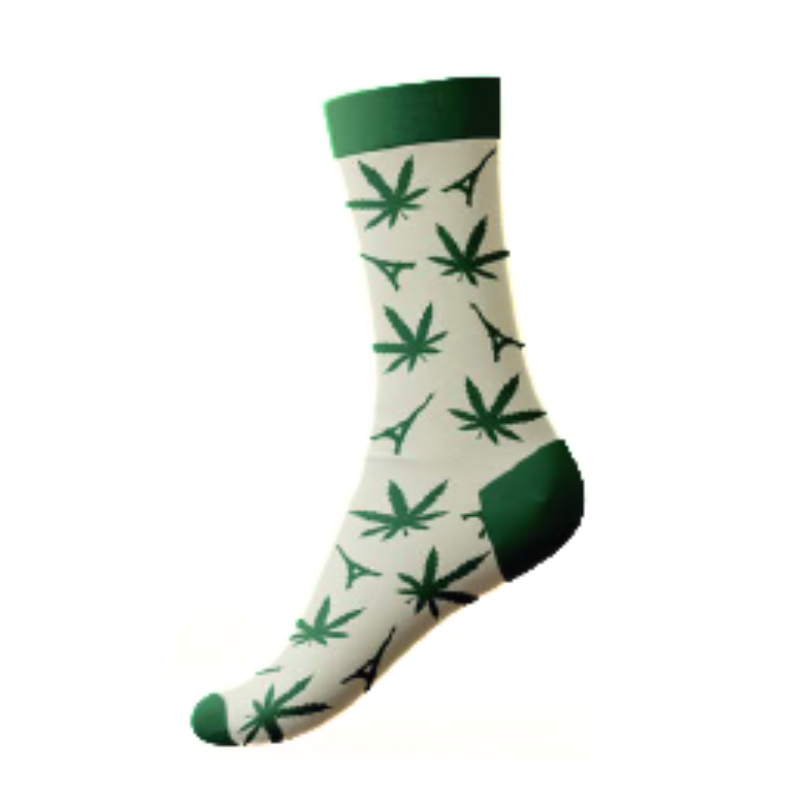 CHAUSS073 - CHAUSSETTES PARIS WEED ECRU #8781