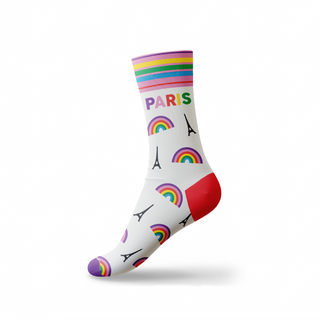 CHAUSS045 - CHAUSSETTES RAINBOW ECRU PARIS #7968 