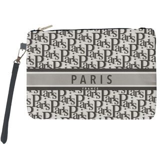 POCH009 - POCHETTE PARIS TYPO GRIS #0319