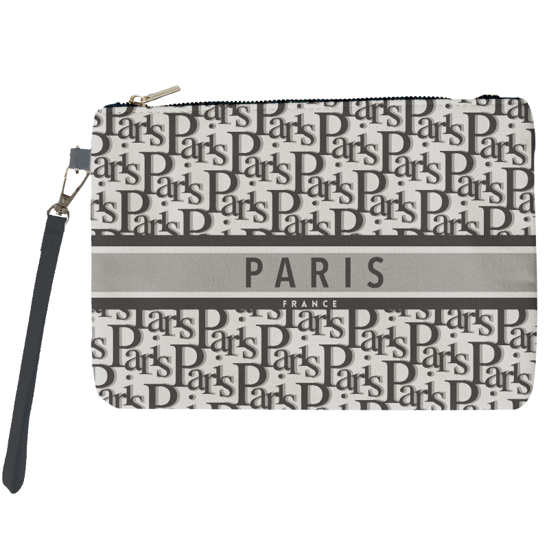POCH009 - POCHETTE PARIS TYPO GRIS #0319