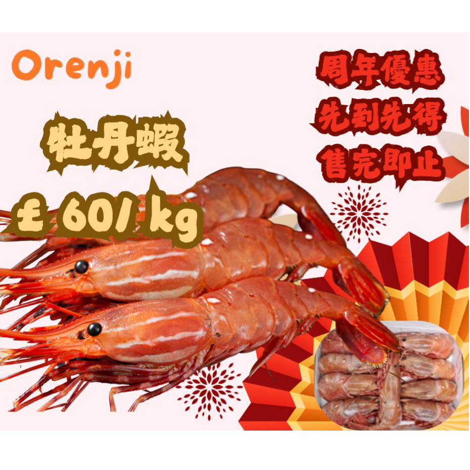 🎊周年特價~急凍牡丹蝦 Spot Prawns 