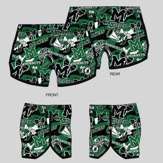 Girls & Women's Shorts-MANSFIELD CHEER DESIGN