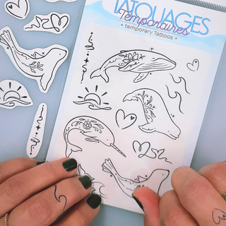 Tatouages temporaires - Mammifères marins