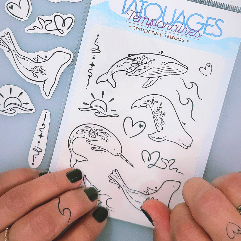 Tatouages temporaires - Mammifères marins