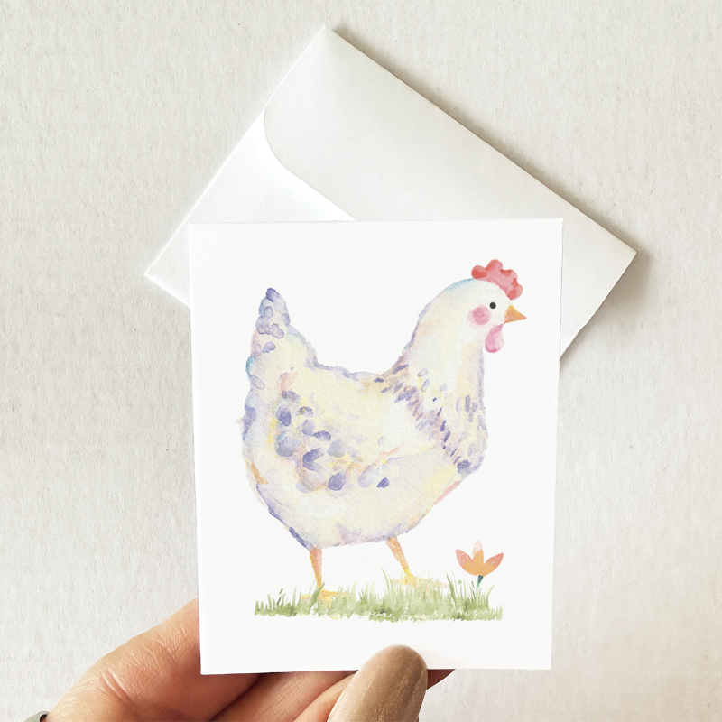 Carte mini Poule violette
