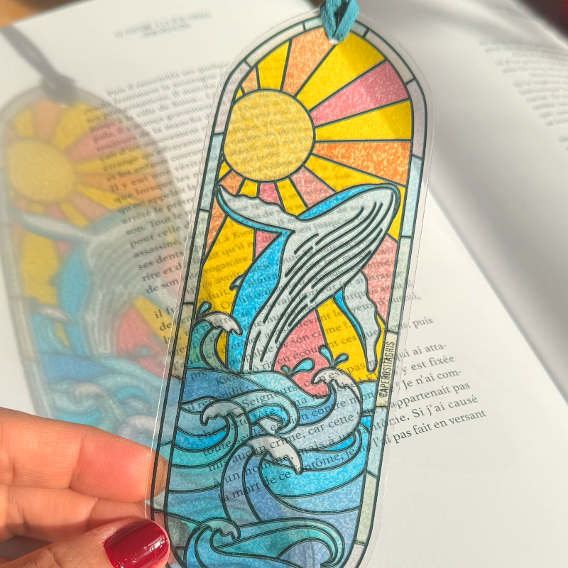 Marque-page transparent - Rorqual