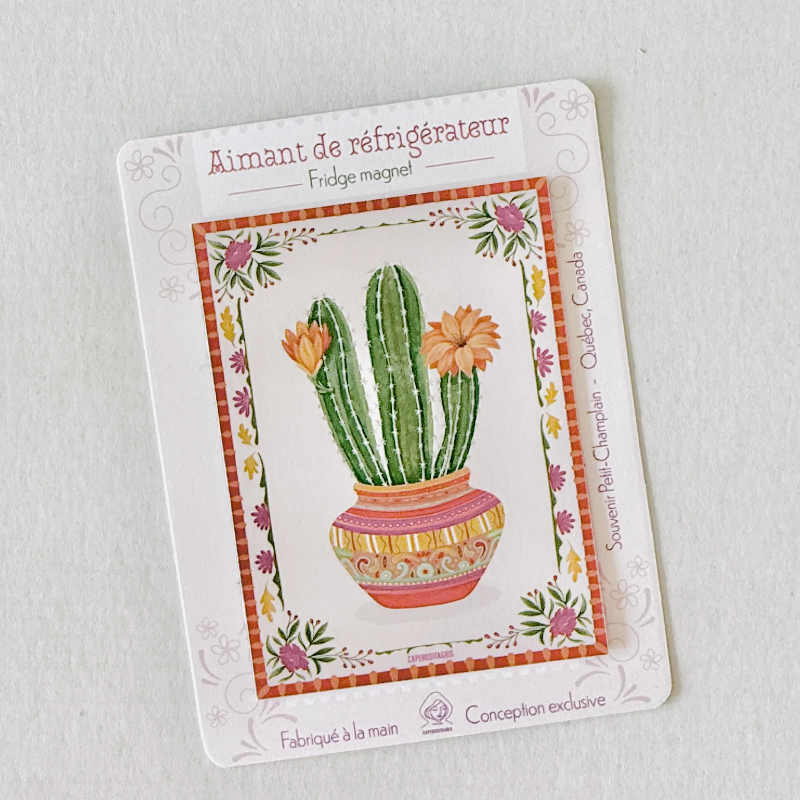 Aimant de Frigo Cactus Fleuri