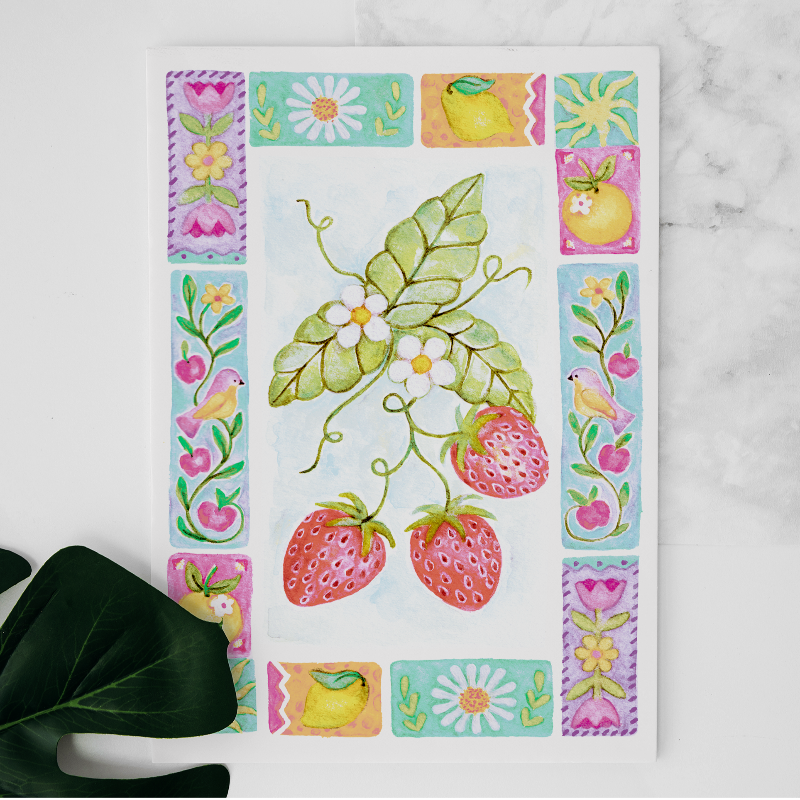 Carte motifs d'été