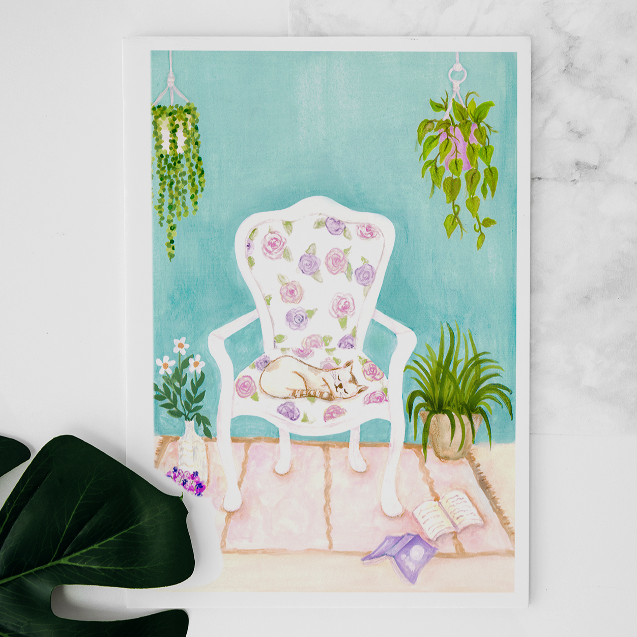 Carte Chat dans le fauteuil