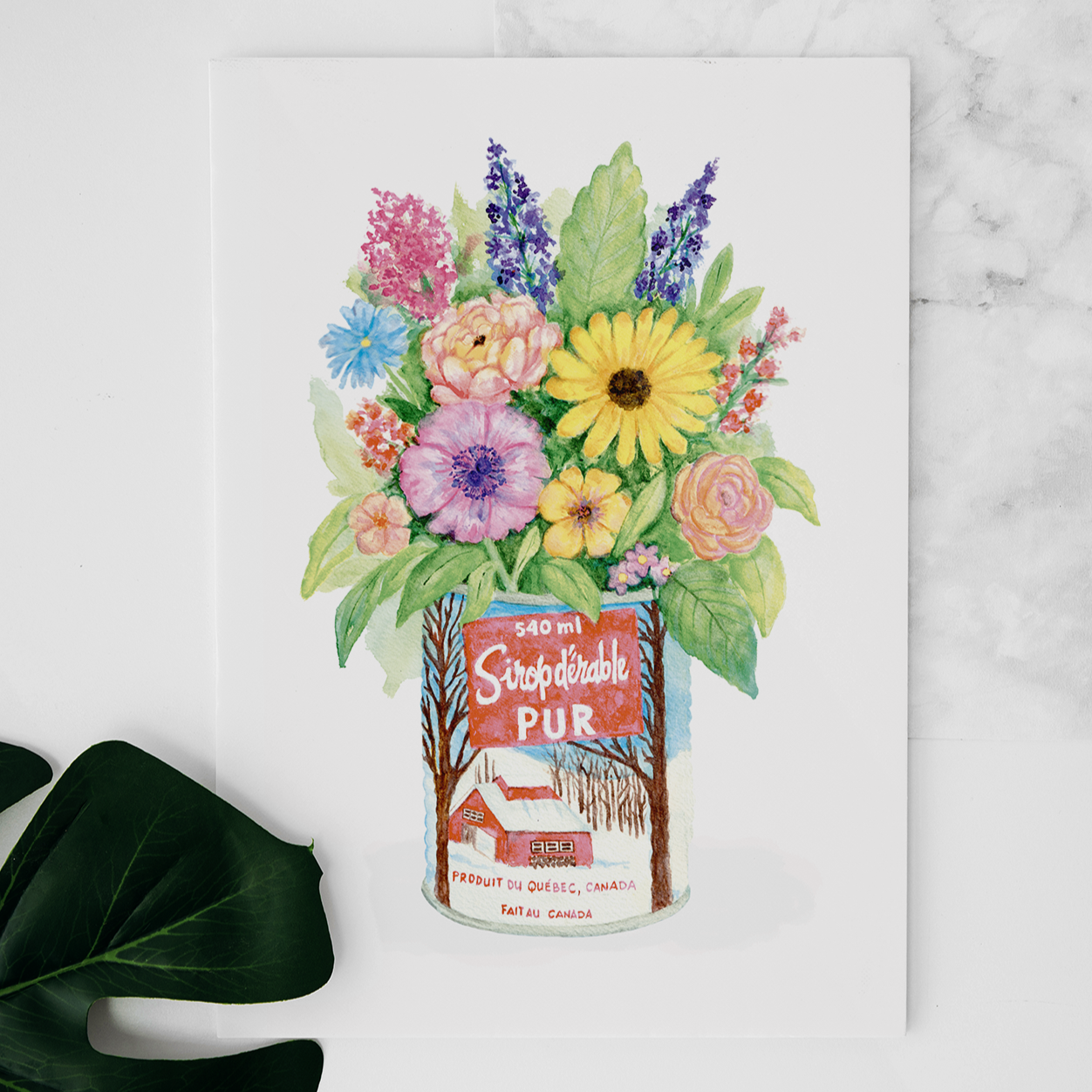 Carte bouquet en can de Sirop