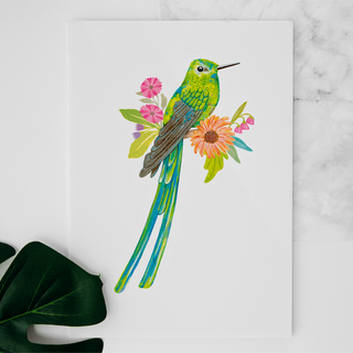 Carte Colibri dans les fleurs