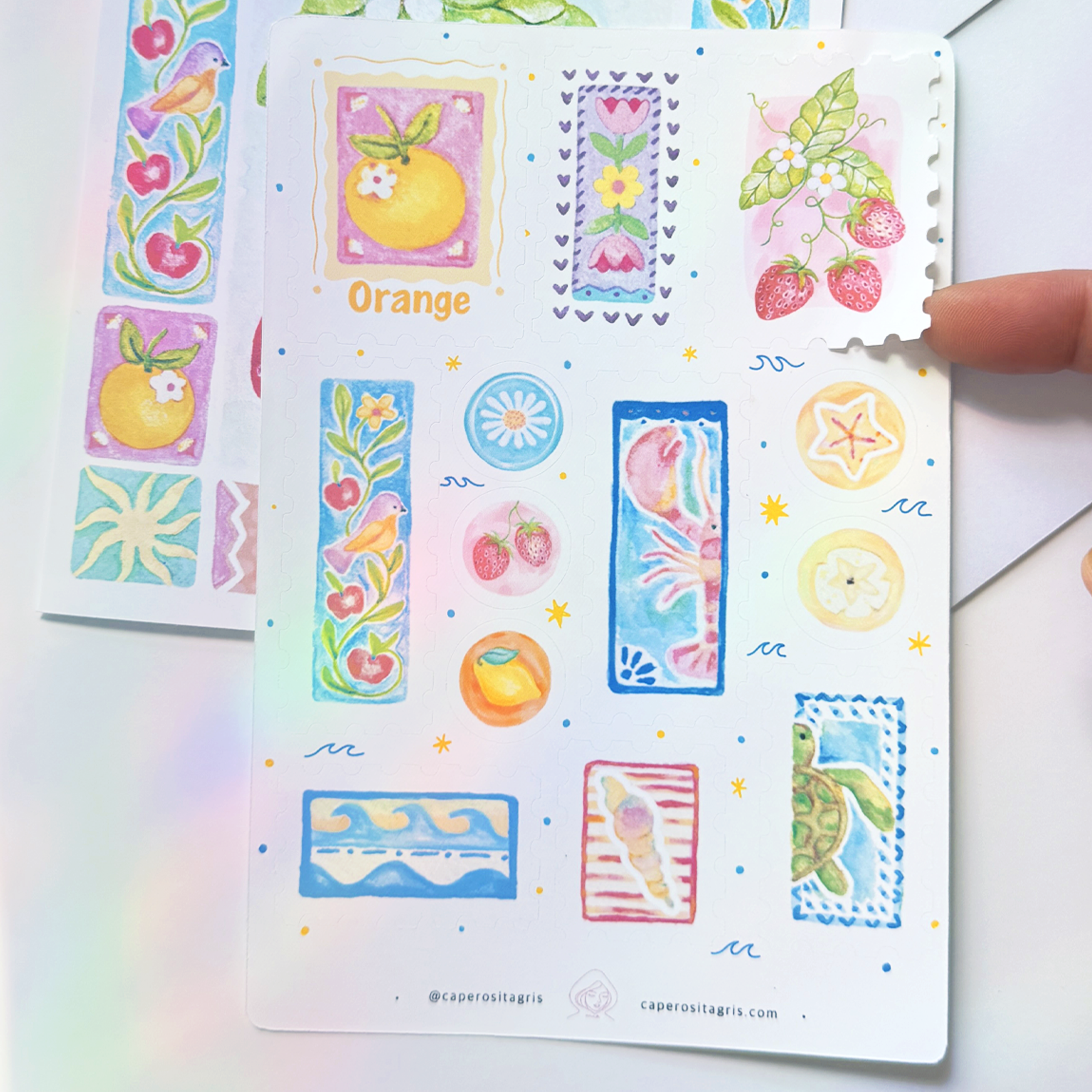 Feuille d'autocollants Esprit d'été