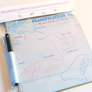 Planificateur magnétique effaçable - mammifères marins