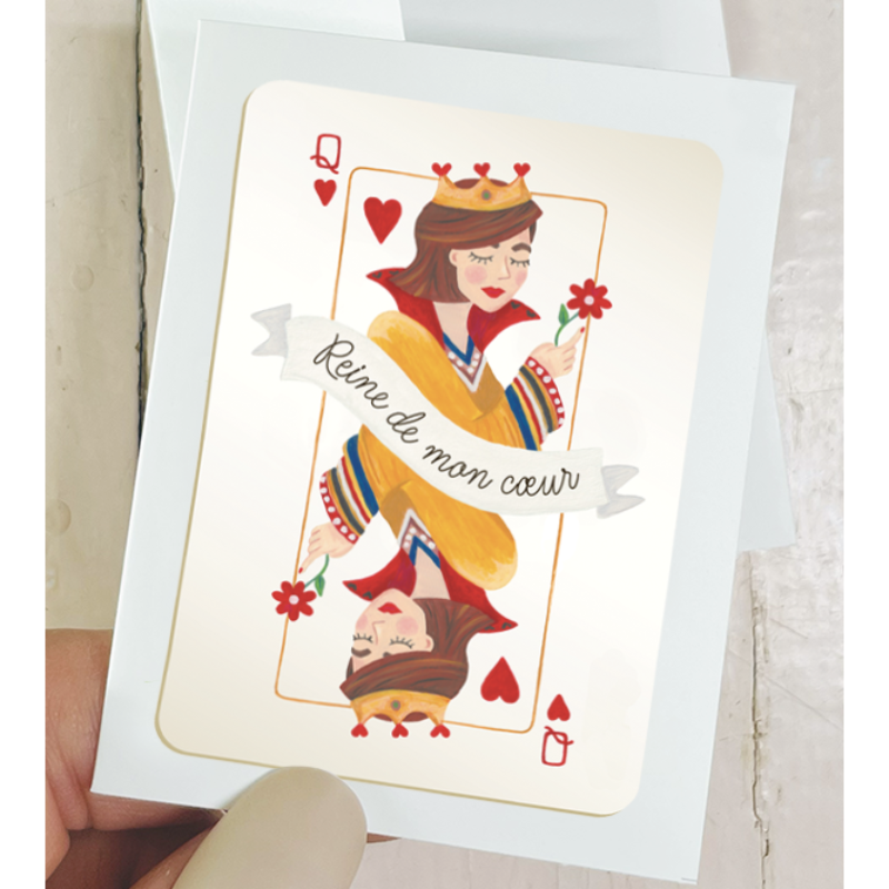 Carte mini reine de mon cœur